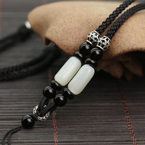 Tongyou Pavilion Necklace Rope Pendant Lanyard 925 Silver Hetian Jade Tiger Eye Jade Gold Drop Jade Buddha with Rope