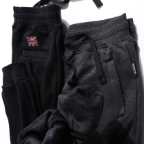 Add trousers foreign trade Mens exports to Europe and the United States cut tail goods autumn and winter plus velvet thickened warm small feet sports pants