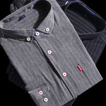 Japanese classic Daily single foreign trade factory cut tail goods cotton striped hair long sleeve casual shirt shirt shirt mens tide