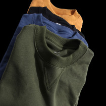 Closure extended thread foreign trade Mens export American retro cut tail goods pure cotton bottom round neck sweater men