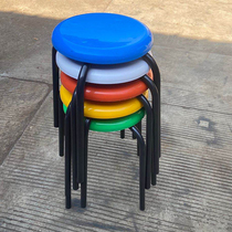 Small round stool FRP plastic Workbench stool workshop assembly line chair Shaxian snack bench bar stool iron stool