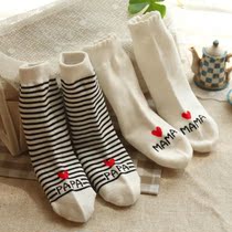 Baby papamama combed cotton socks baby stockings children wide loose mouth not leaping feet cotton socks spring and autumn