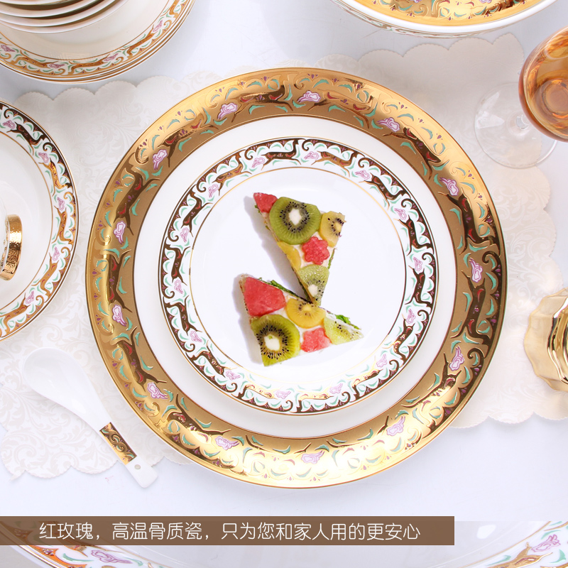 Tang Shanhong rose lead - free ipads China tableware ceramic dish plate combination of Europe type style suits for the Mid - Autumn festival