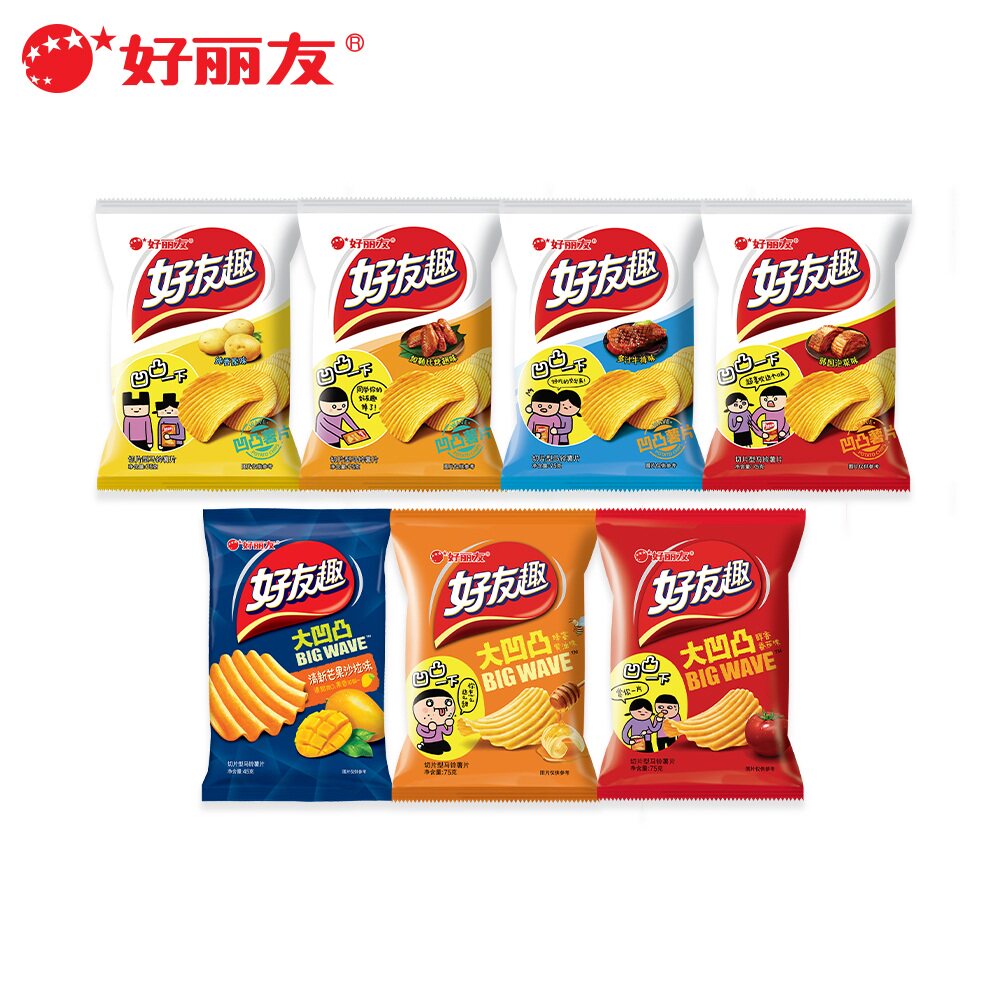 好丽友薯片 好友趣大凹凸多种口味75g 膨化食品休闲零食小吃