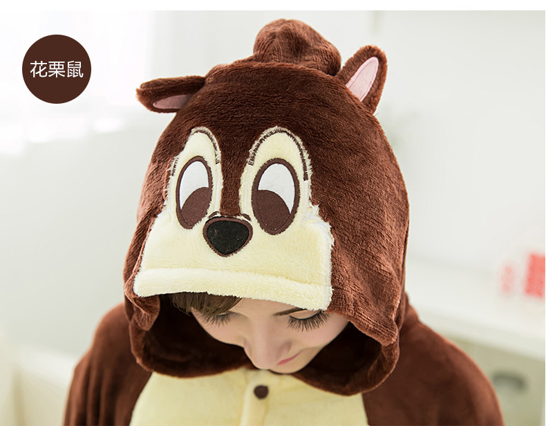 卡通连体睡衣男女款法兰绒恐龙睡衣秋冬加厚可爱动物情侣家居服