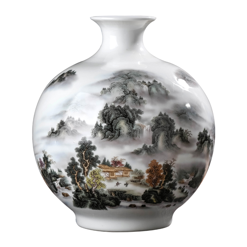 Jingdezhen ceramics vase furnishing articles living room flower arranging Chinese style household wine rich ancient frame decorative arts and crafts