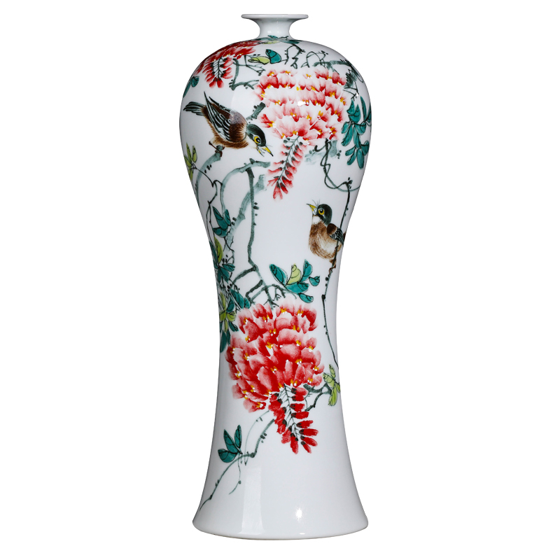 Jingdezhen hand - made ceramic vase furnishing articles of Chinese style household living room TV cabinet decoration flower arranging dried flowers large