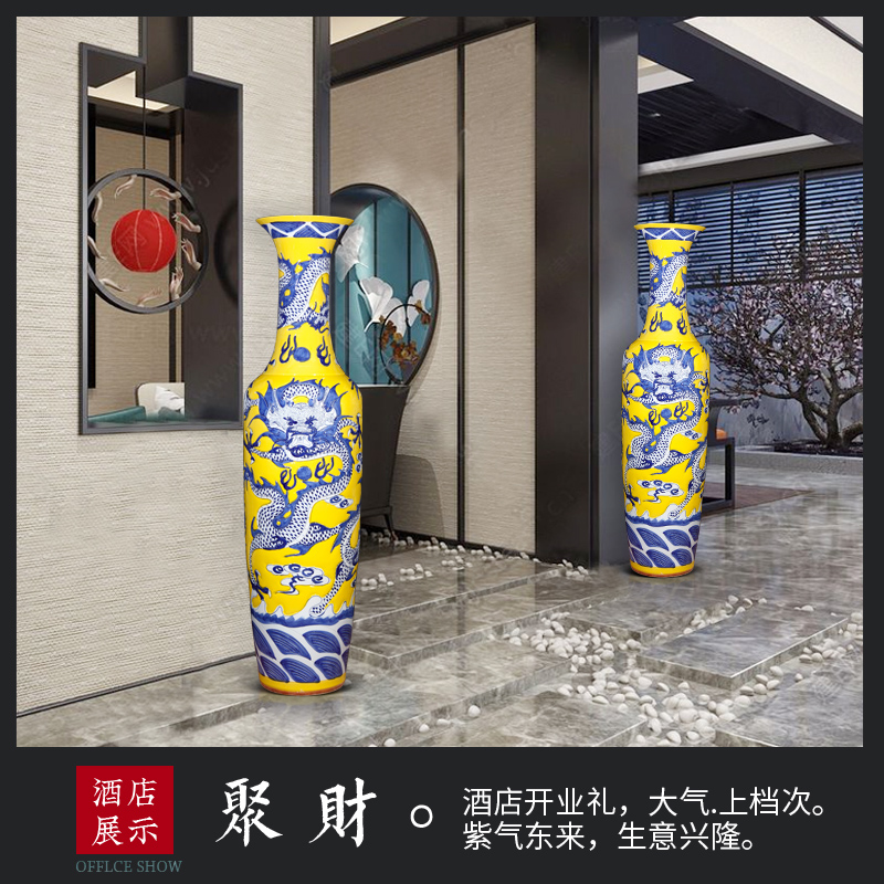 Jingdezhen ceramic hand carved large vases, new Chinese style home furnishing articles sitting room adornment opening gifts