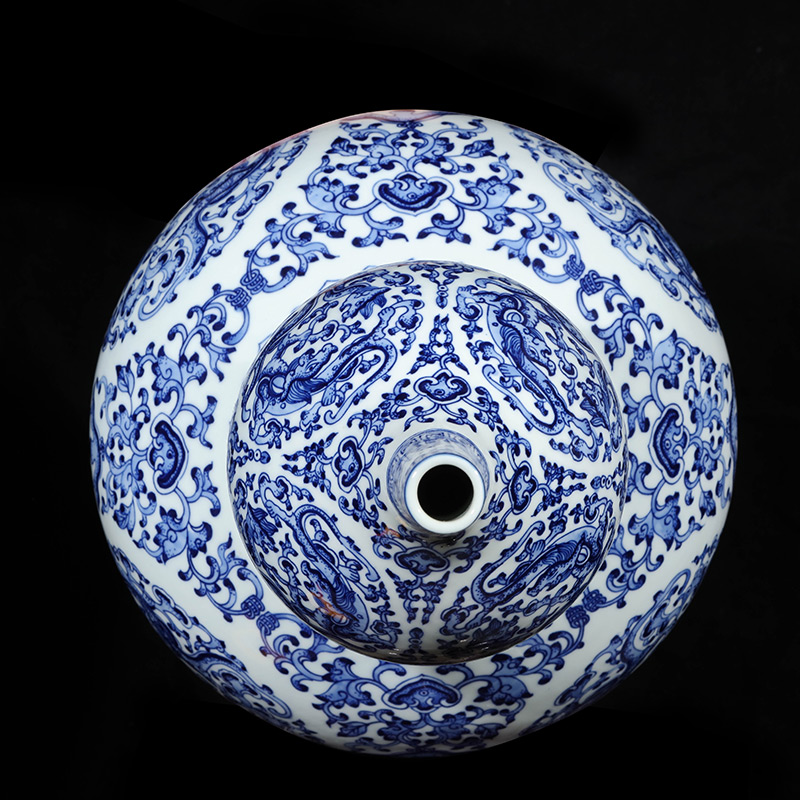 Jingdezhen ceramics imitation qianlong vase of blue and white porcelain bottle gourd furnishing articles feng shui plutus sitting room porch decoration