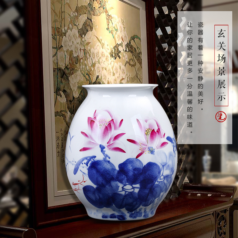 Jingdezhen ceramics hand - made Chinese blue and white porcelain vases, flower arrangement sitting room home wine ark, adornment furnishing articles