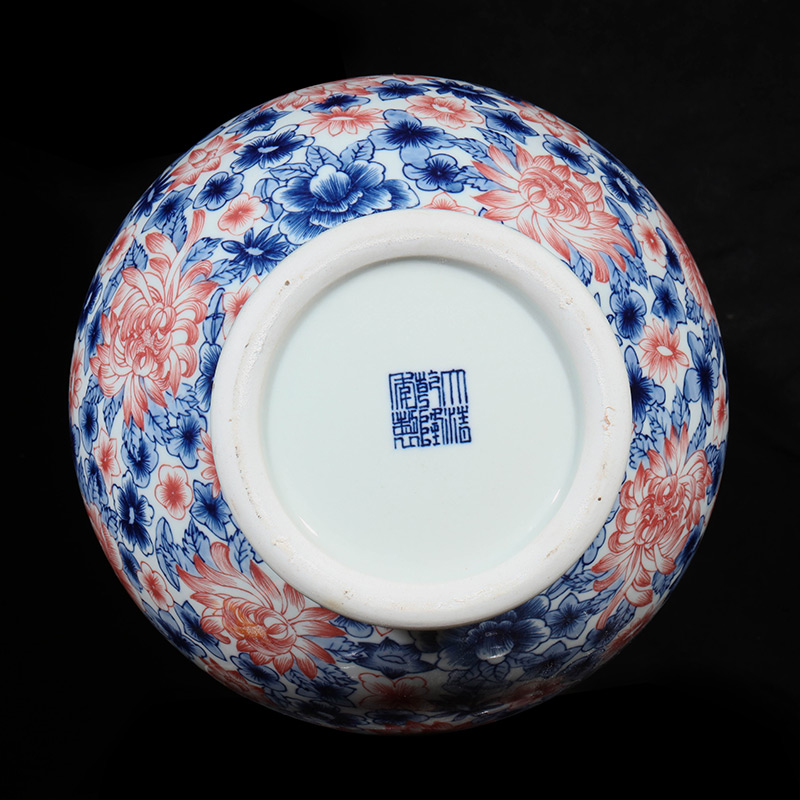 Jingdezhen ceramics imitation qianlong hand - made the ears of the blue and white porcelain vase antique Chinese wine TV ark, furnishing articles