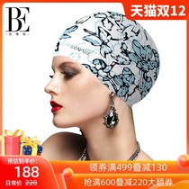 Ms. Vanderan fashion print swimming cap female waterproof non-hair hair ear protection enlarged silicone swimming cap