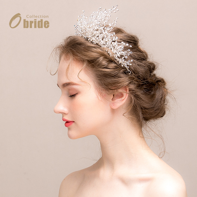 operet crown headdress pure handmade crystal hair ornament bride fairy sentiment marriage korean fairy accessories