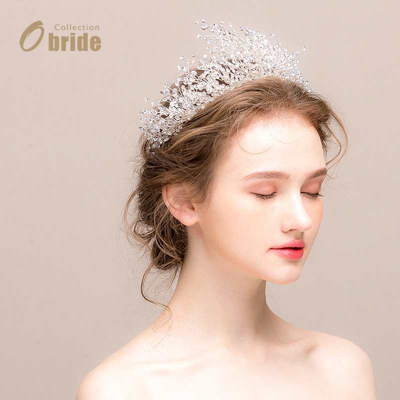 operet crown headdress pure handmade crystal hair ornament bride fairy sentiment marriage korean fairy accessories