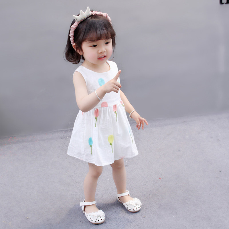 麦奇熊 女童夏装1/2/3/4岁女宝宝背心裙小童公主裙连衣裙夏季裙子
