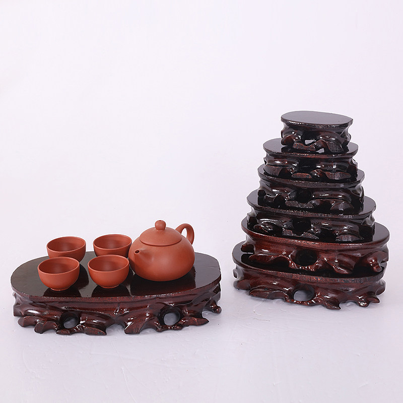red solid wood stone base with jade stone shelf ornaments buddha statues can be grooved flower bonsai root carving wooden pallet ra