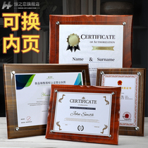 Removable Disassembly Crystal Authorization Certificate Customized Wooden Honor Brand Joining Agent Dealer Medal Wall
