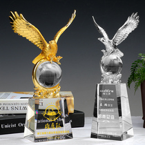 Crystal Trophy High-grade Metal Eagle Full Series Business Celebration Awards Excellent Staff Souvenir Golden Eagle Award