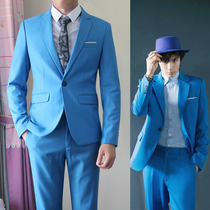 Suit jacket mens design sense niche handsome casual autumn Lee Seung-Hyun with blue slim body suit suit suit