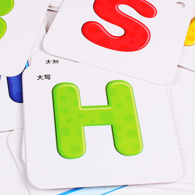 26个英语英文字母卡片大小写幼儿儿童早教启蒙0-3-6岁自然拼读卡