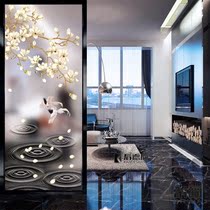 Modern minimalist Art Glass partition Genguan Background Wall Living Room Aisle Screen Steel Frosted Light Transmission Elk Deer