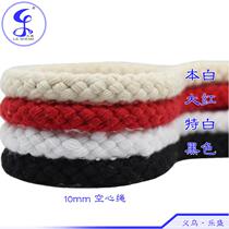 1cm10mm large red bleached Benwhite black coarse octaves hollow cotton rope braided pants waist strapping full of rope