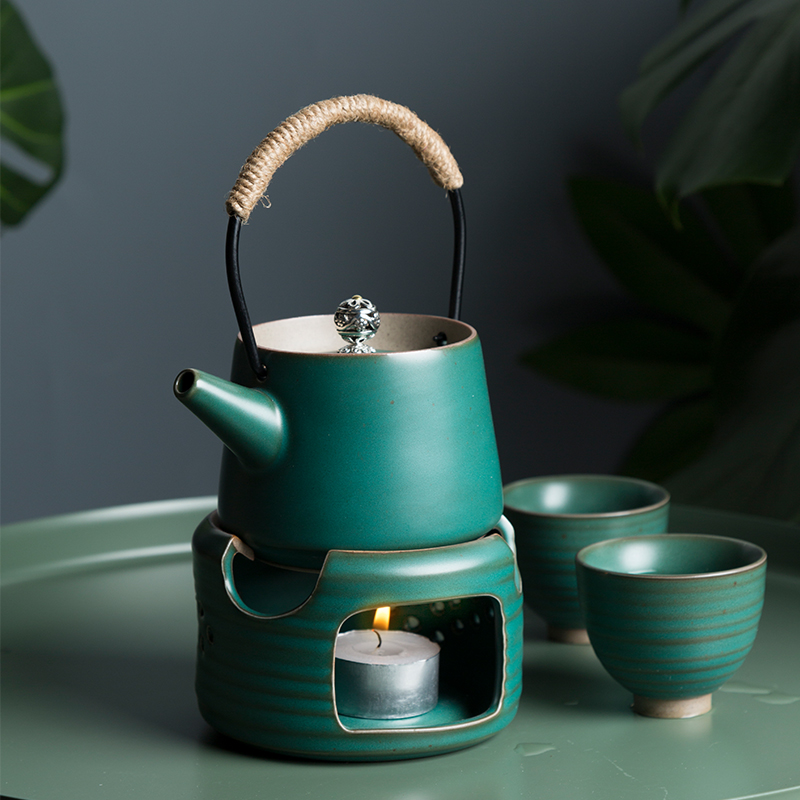 Tea set suit trend turquoise rough ceramic Tea cup teapot office contracted household warm Tea kungfu Tea set