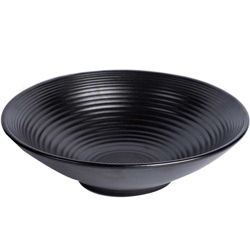 Ceramic bowl creative ink deep black of a single large tableware to eat bowl household salad bowl mercifully rainbow such use