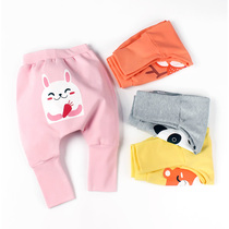 Female baby Harlan pants spring and autumn clothing small childrens cotton trousers male baby big butt pants Harlan trousers autumn