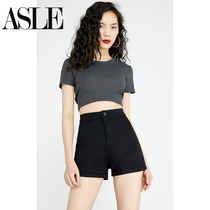 Black denim shorts womens tight ultra-high waist 2021 summer new Korean version of the wild a word stretch slim-fit hot pants