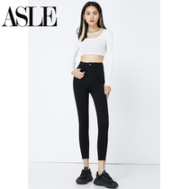 Skinny nine-point jeans womens autumn and winter 2021 New High waist thin elastic black versatile 8-point pants
