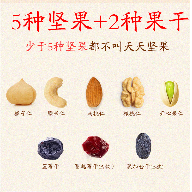 【零食工坊】天天坚果每日坚果零食原味坚果仁干果30包礼盒装750G产品展示图4