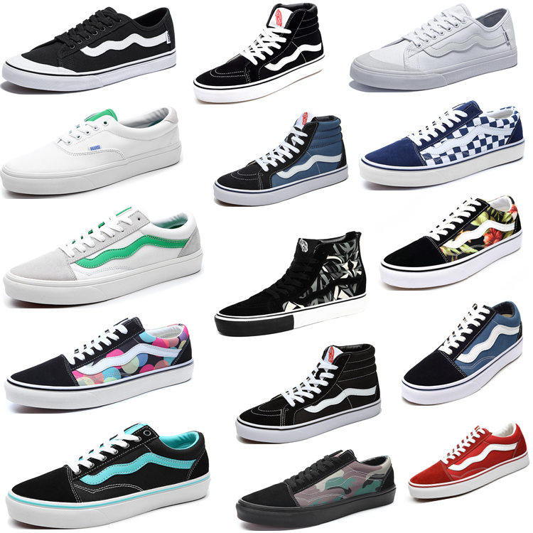 潮牌正品万斯男鞋低帮学生帆布鞋运动休闲板鞋高帮女鞋滑板鞋春秋_不