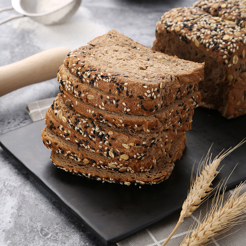 味出道全麦面包谷物粗粮吐司 营养早餐杂粮代餐 土司切片1kg整箱_亲亲