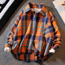 Children's shirt Boys' shirt Spring and Autumn 2022 New Chinese children's autumn long-sleeved boy pure cotton grid shirt tide