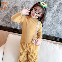Didi rabbit semi-high collar base shirt childrens underwear de Velvet fever pile collar coat baby boys and girls autumn clothes