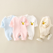 Baby jumpsuit spring cotton Super foreign men and women baby clothes newborn ha suit spring and autumn pajamas tide tide