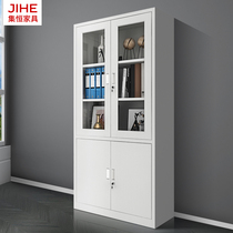 Large equipment filing cabinet iron cabinet glass to open glass data Cabinet Office material cabinet financial filing cabinet