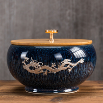 Kiln tea wash large with lid ceramic washing Yao tea bowl lid Tianmu color glaze Kung Fu Cup Wash hand wash