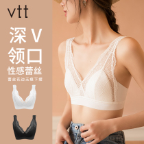 Lace French Lingerie Womens No Underwire Beauty Back Bra Sexy Big Chest Show Chest Small Summer Thin Triangle Cup Breathable