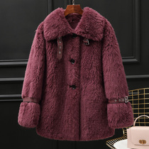 Sheep-cut coat womens short small grain wool fur composite fur one winter New coat tide