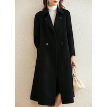 Double-sided cashmere coat womens long wool woolen cloth Korean version loose trench coat double-sided jacket 2021 Spring New