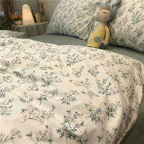 Dandelion love light yellow bottom American pastoral flower four-piece cotton cotton quilt cover quilt single bed hat