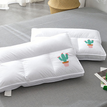 White pillow single simple neck pillow 48 * 4cm cm feather velvet pillow student dormitory health pillow