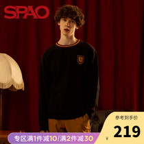 SPAO Harry potter joint item couple badge round neck sweater spring new men and women SPMW949D05
