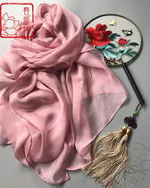 Foreign trade scarves summer sunscreen towels 100% true silk long scarves snowspun widening black 100 hitch