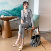 Manager Career Dress Goddess Van Grey Suit Suit Woman Fashion Temperament High-end West Suit Positive Dress President Three Sets