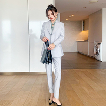 Suit Suit Women Han Edition Commute Temperament Fashion Little West Suit Professional Dress Superior Sense Foreign Air Weight Reduction Two Sets Spring