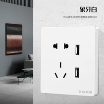 Type 86 USB socket panel with switch wall five-hole socket with dual USB mobile phone charging two or three power sockets