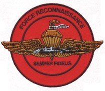 USMC Force Recon FR Badge Arm Sticker Velcro